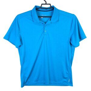 Womens Eddie Bauer Free Dry Blue Polo Shirt Short Sleeve 100% Polyester Size L